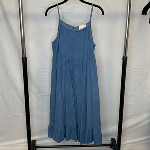 Blue jumper dress with pockets
